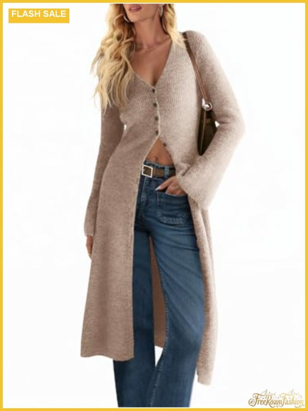 Long Cardigan Sweater Button Down Midi Knit Duster Coatigan Slim Fit